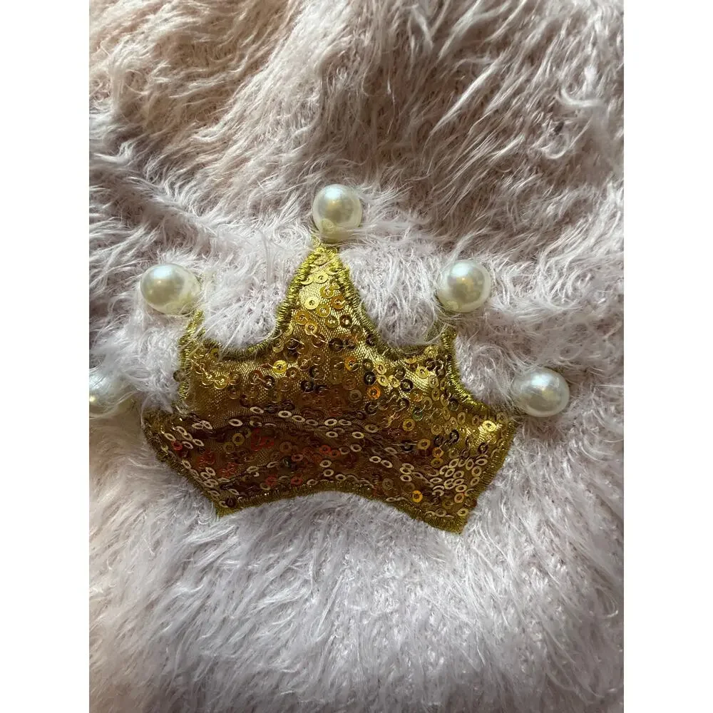 Barker & Jane Fuzzy Dog Sweater with Pearl Accents Size S